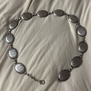 Elegant Silver Oval Link belt